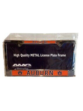 Chrome with Auburn Alumni Resin Inserts Metal License Plate Frame NEW